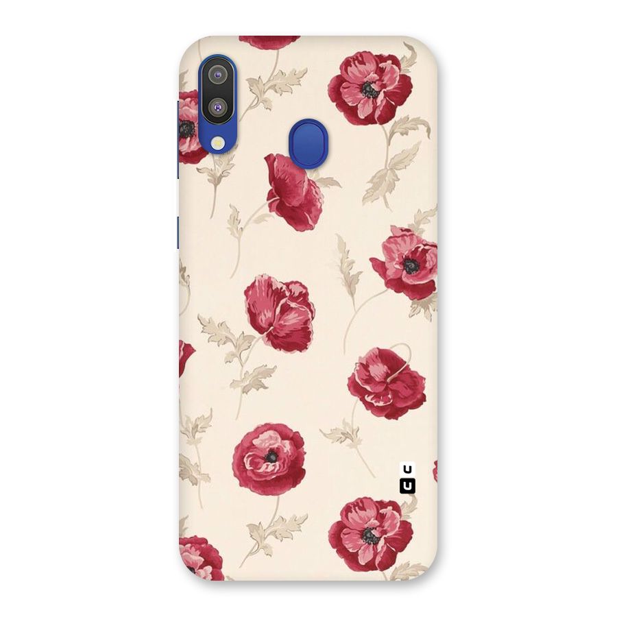 Red Rose Floral Art Back Case for Galaxy M20