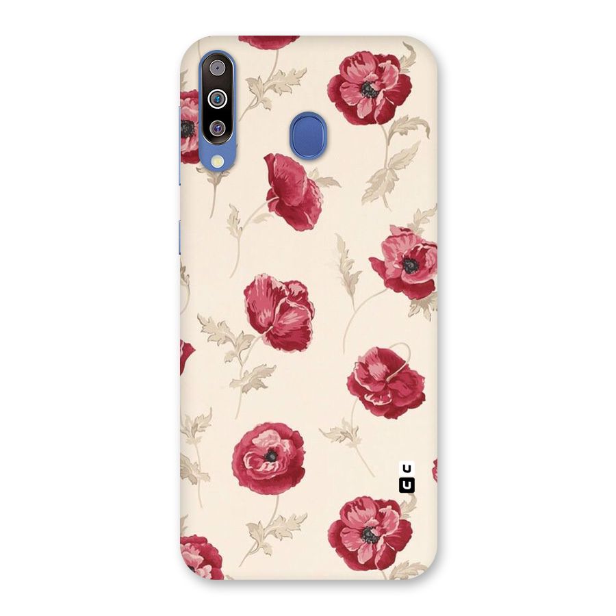 Red Rose Floral Art Back Case for Galaxy M30