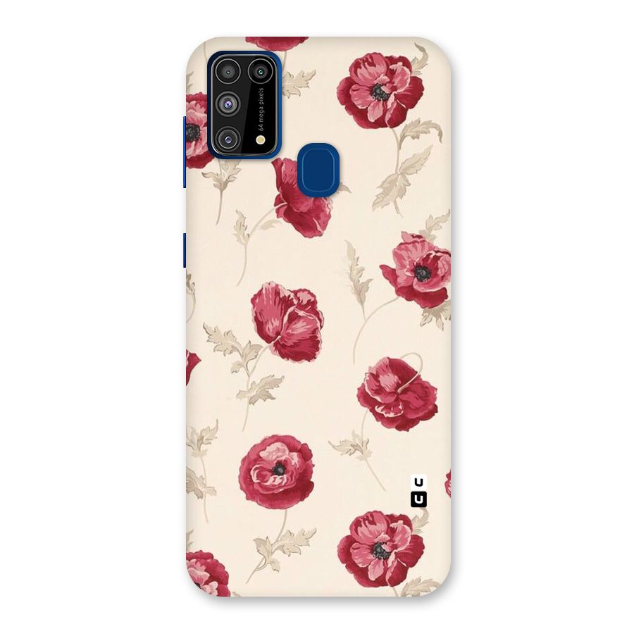 Red Rose Floral Art Back Case for Galaxy M31