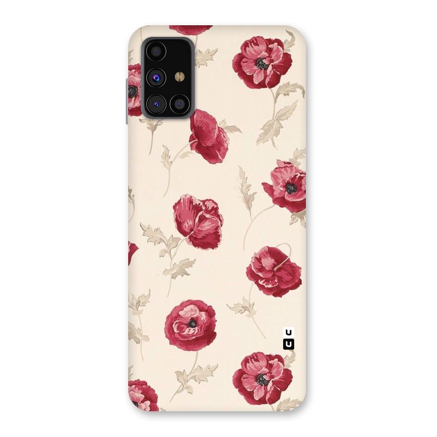 Red Rose Floral Art Back Case for Galaxy M31s