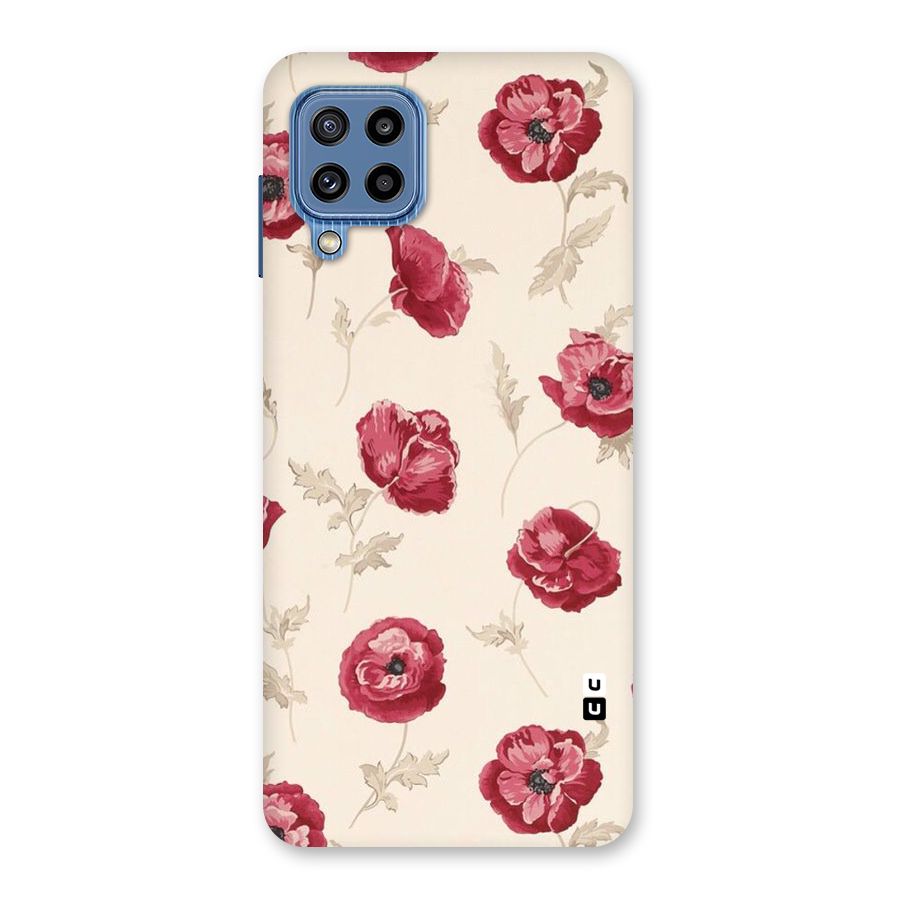 Red Rose Floral Art Back Case for Galaxy M32