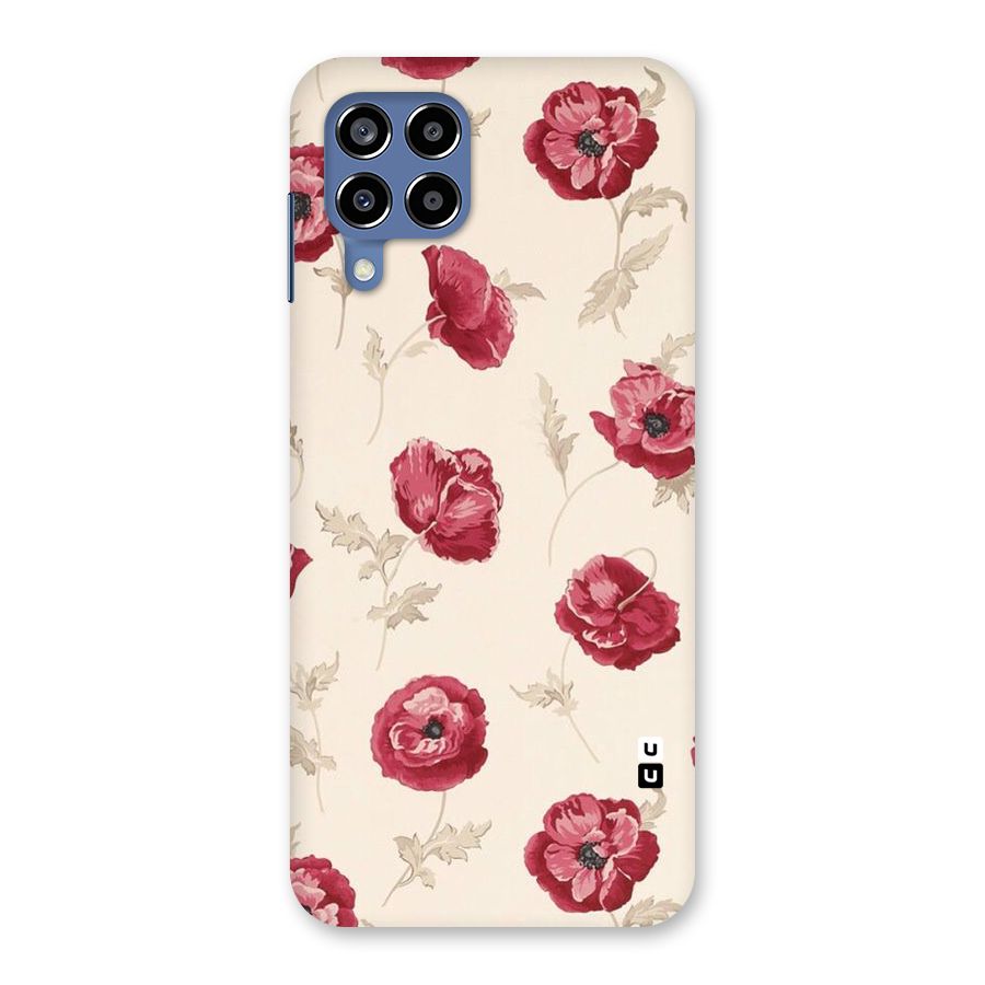 Red Rose Floral Art Back Case for Galaxy M53 5G