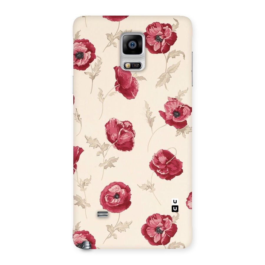 Red Rose Floral Art Back Case for Galaxy Note 4