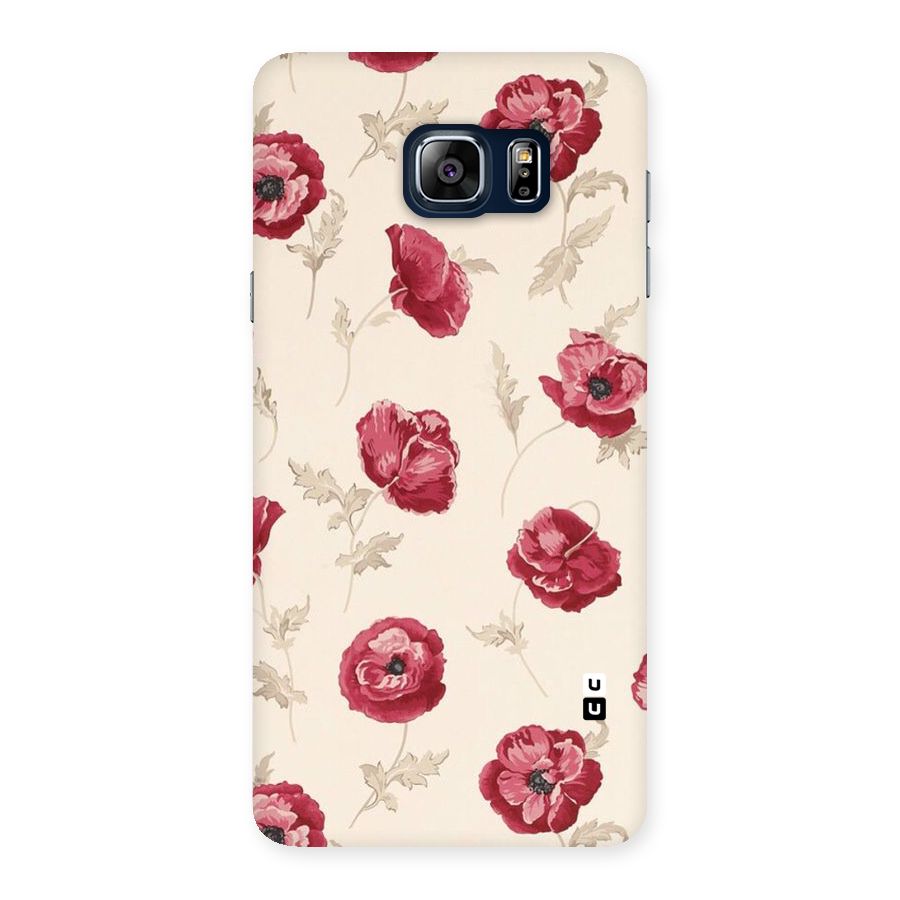 Red Rose Floral Art Back Case for Galaxy Note 5
