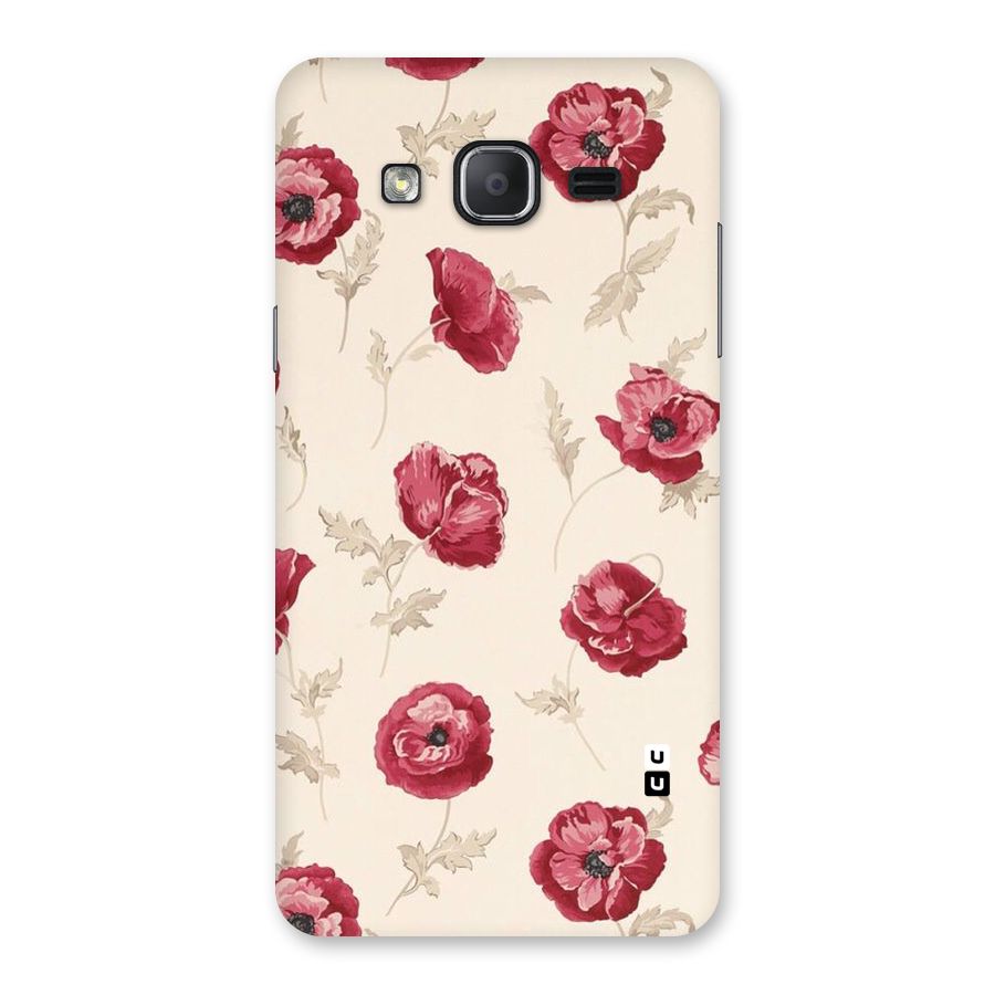 Red Rose Floral Art Back Case for Galaxy On7 2015