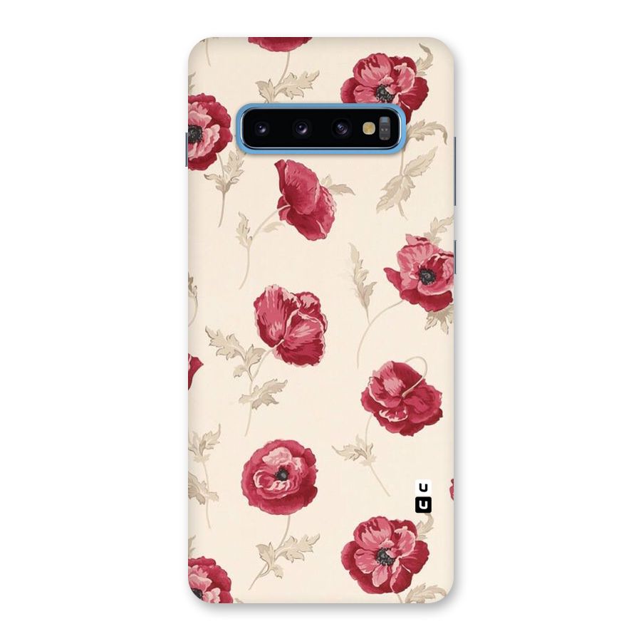 Red Rose Floral Art Back Case for Galaxy S10 Plus
