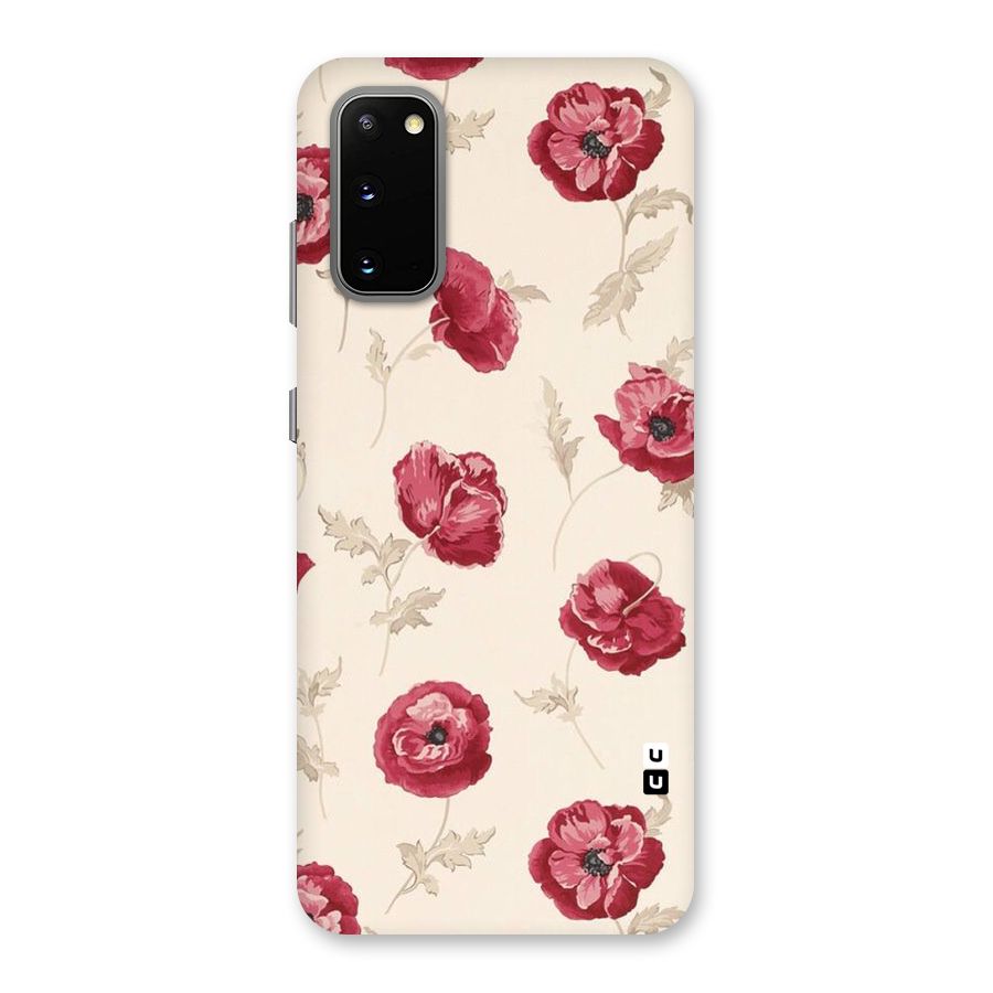 Red Rose Floral Art Back Case for Galaxy S20