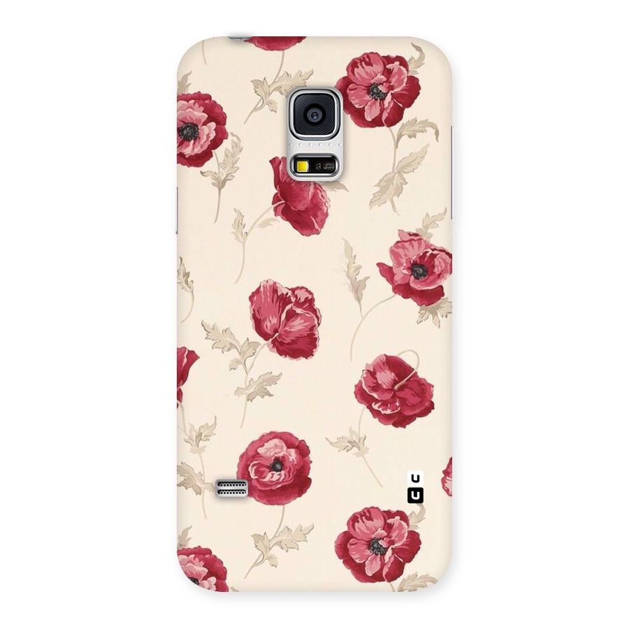 Red Rose Floral Art Back Case for Galaxy S5 Mini