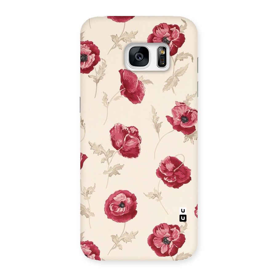 Red Rose Floral Art Back Case for Galaxy S7 Edge