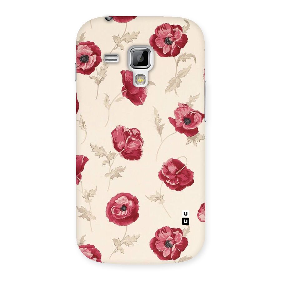 Red Rose Floral Art Back Case for Galaxy S Duos