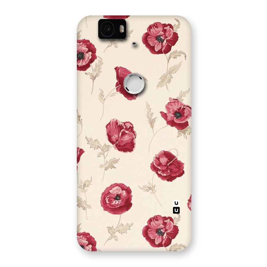 Red Rose Floral Art Back Case for Google Nexus-6P
