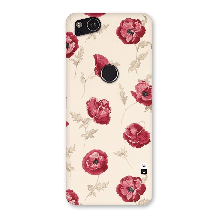 Red Rose Floral Art Back Case for Google Pixel 2