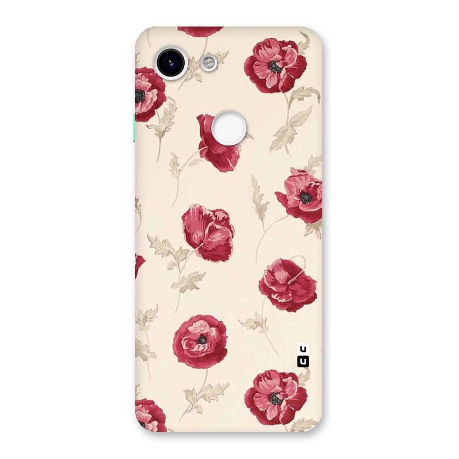 Red Rose Floral Art Back Case for Google Pixel 3