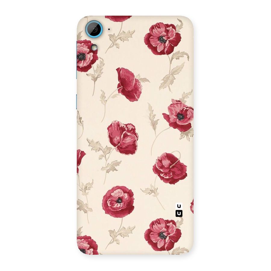 Red Rose Floral Art Back Case for HTC Desire 826