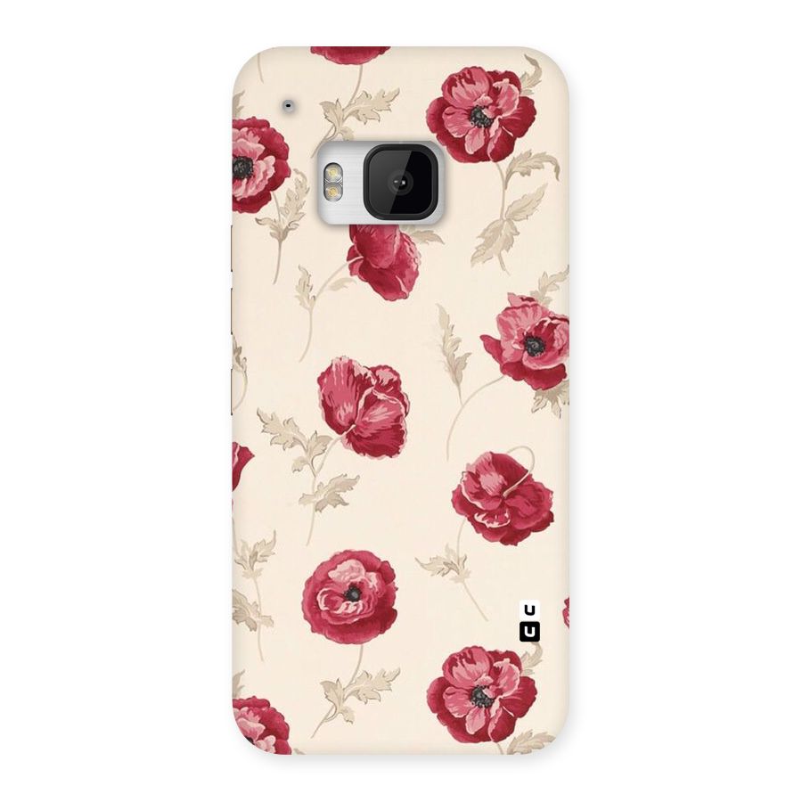 Red Rose Floral Art Back Case for HTC One M9