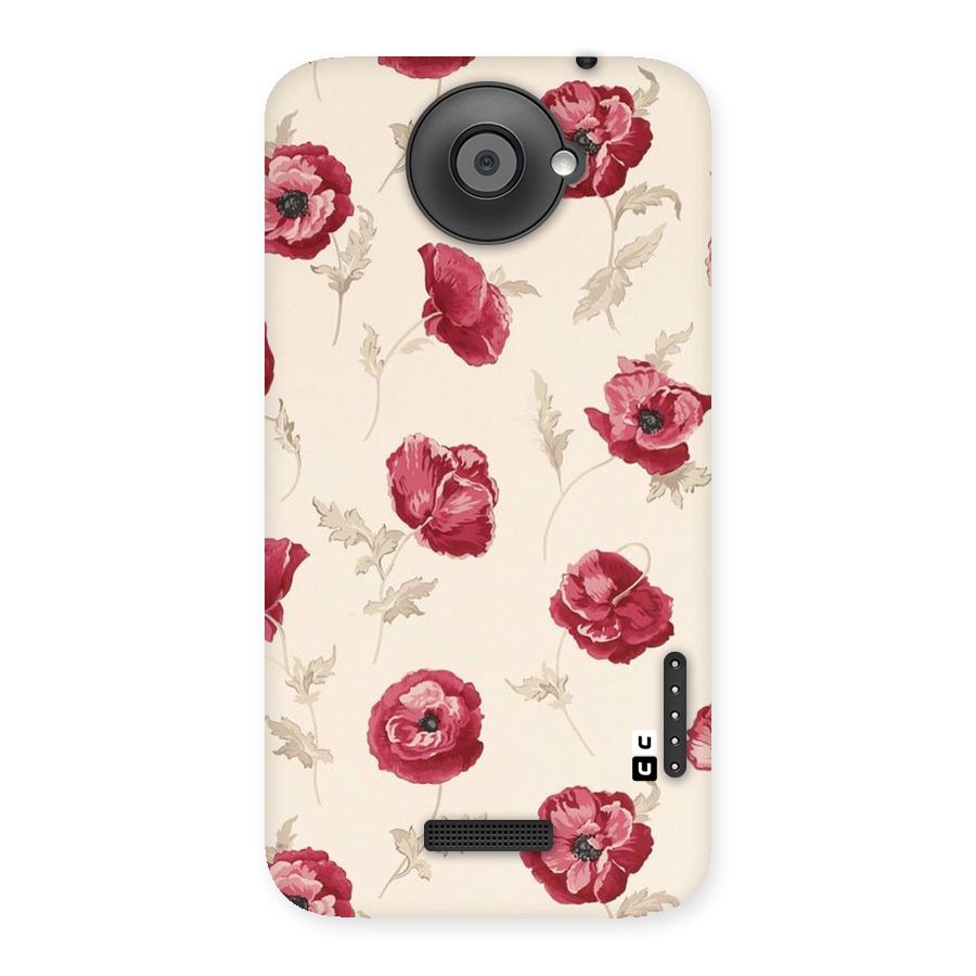 Red Rose Floral Art Back Case for HTC One X