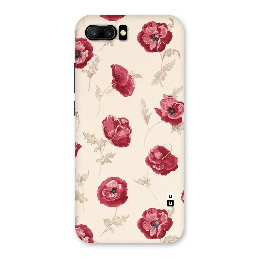 Red Rose Floral Art Back Case for Honor 10