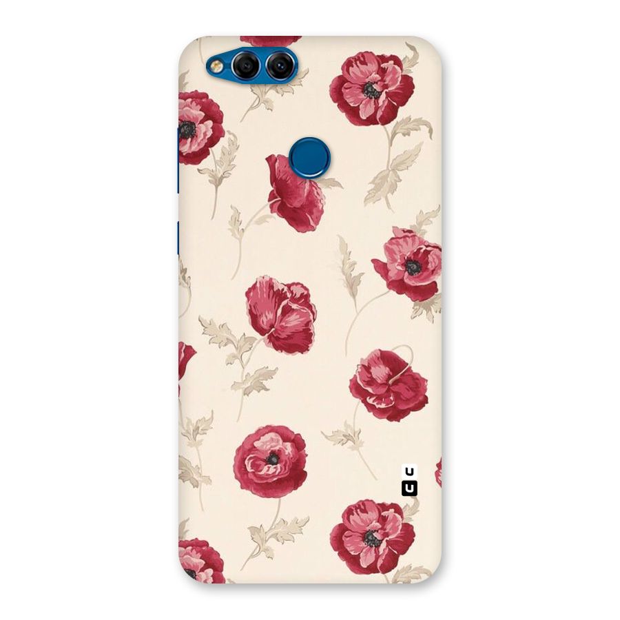 Red Rose Floral Art Back Case for Honor 7X