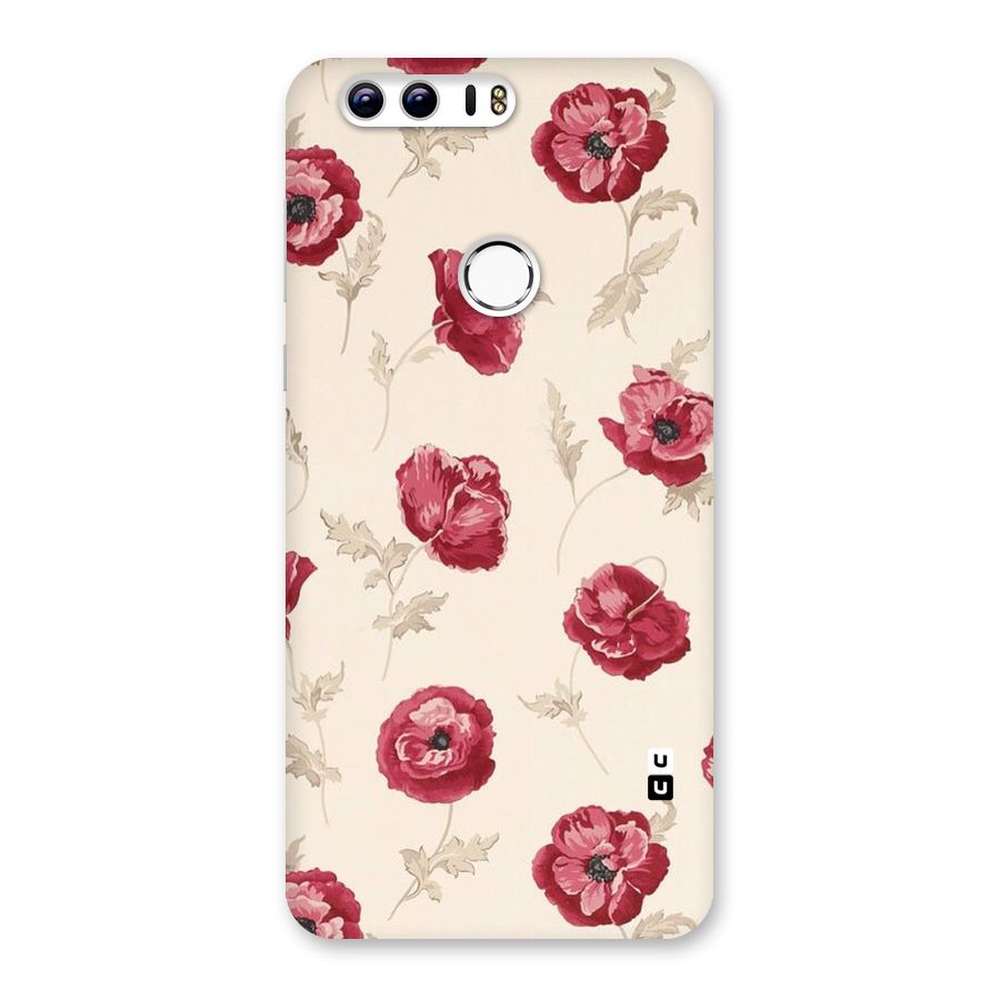 Red Rose Floral Art Back Case for Honor 8