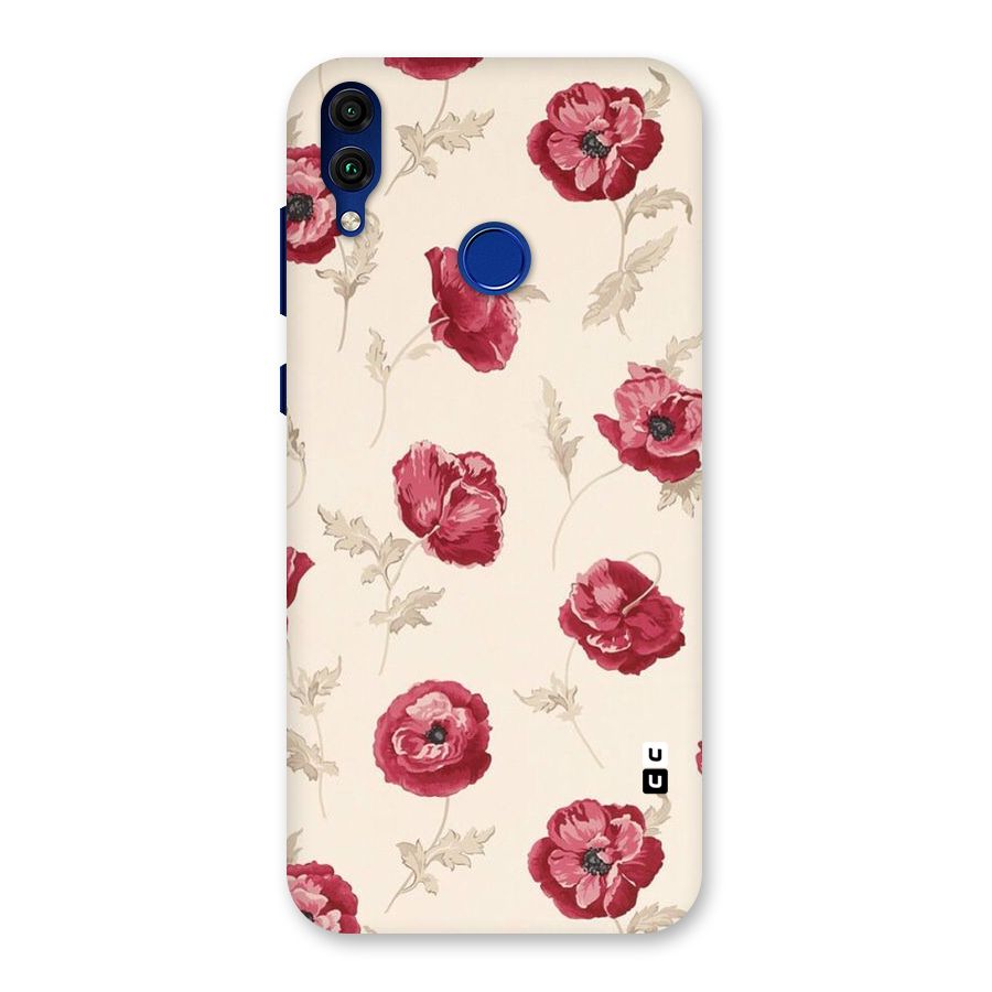 Red Rose Floral Art Back Case for Honor 8C