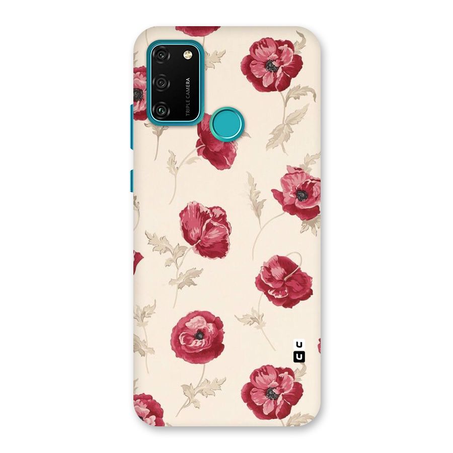 Red Rose Floral Art Back Case for Honor 9A