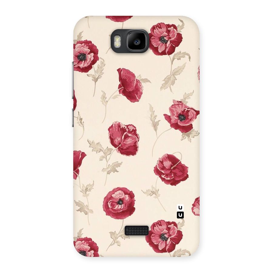 Red Rose Floral Art Back Case for Honor Bee