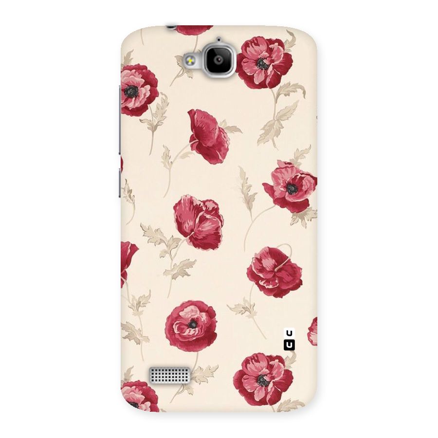 Red Rose Floral Art Back Case for Honor Holly