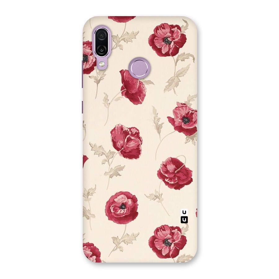 Red Rose Floral Art Back Case for Honor Play