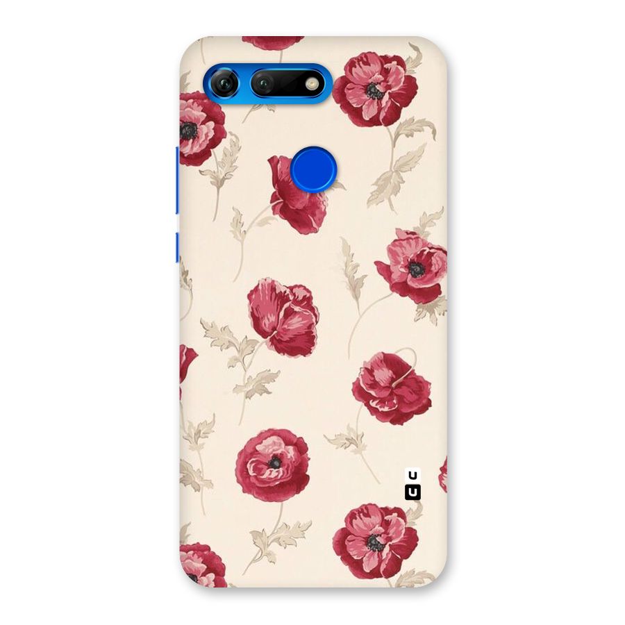 Red Rose Floral Art Back Case for Honor View 20