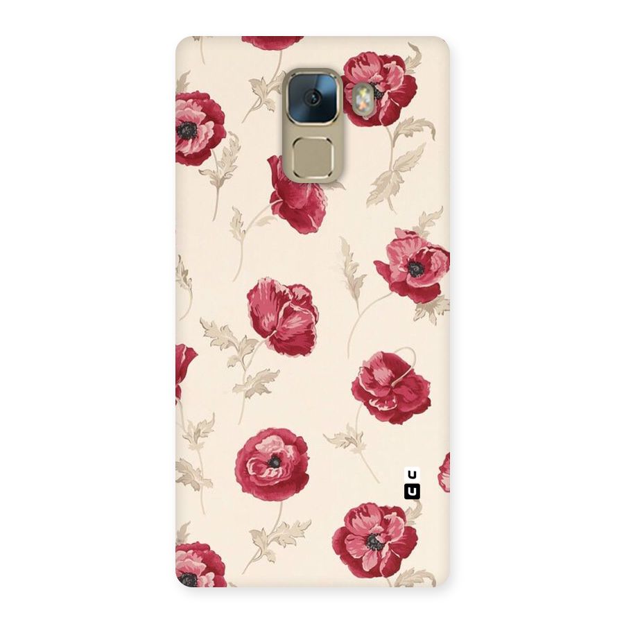 Red Rose Floral Art Back Case for Huawei Honor 7