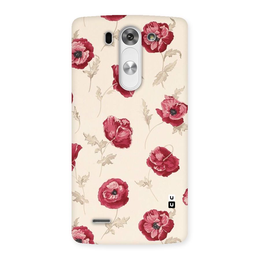 Red Rose Floral Art Back Case for LG G3 Beat