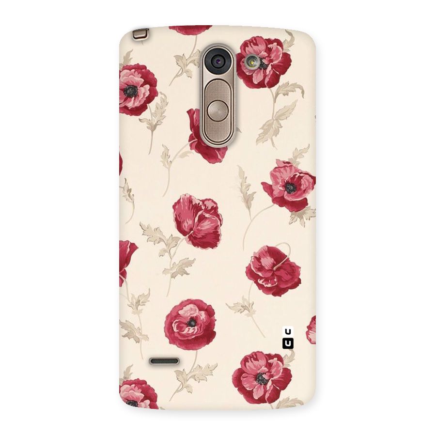 Red Rose Floral Art Back Case for LG G3 Stylus