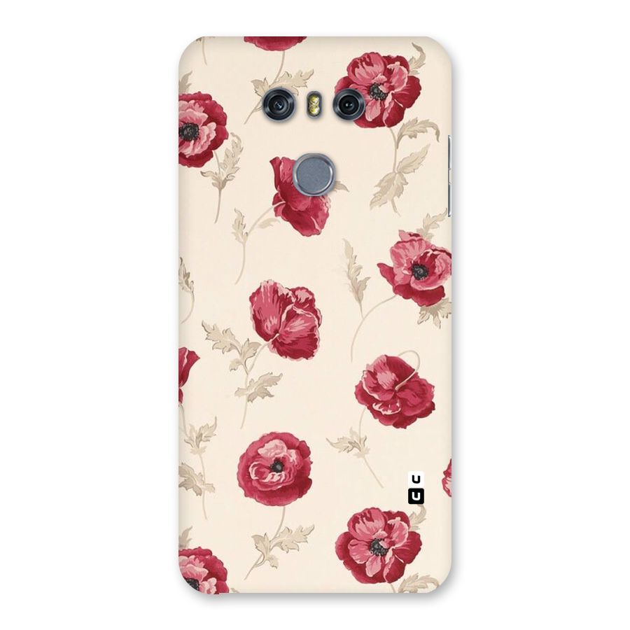 Red Rose Floral Art Back Case for LG G6