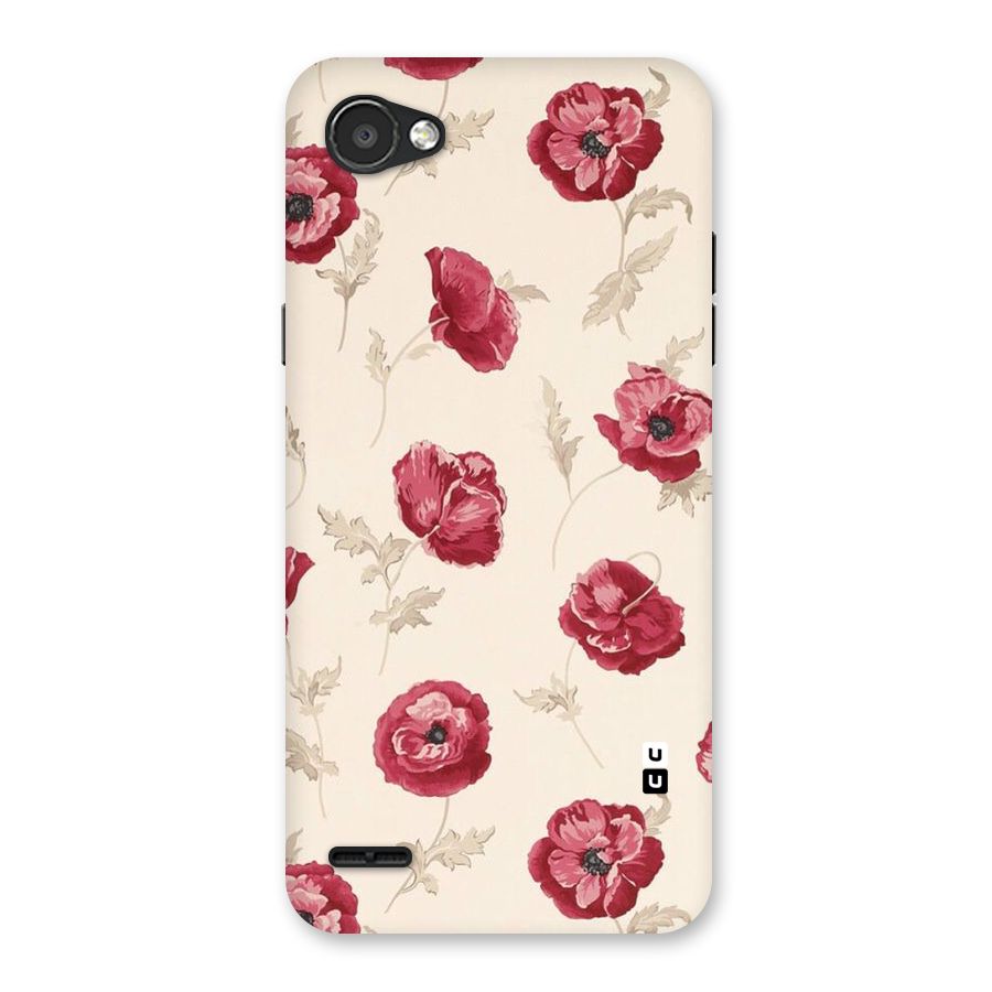 Red Rose Floral Art Back Case for LG Q6