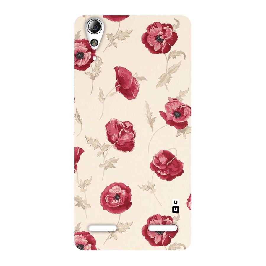 Red Rose Floral Art Back Case for Lenovo A6000 Plus