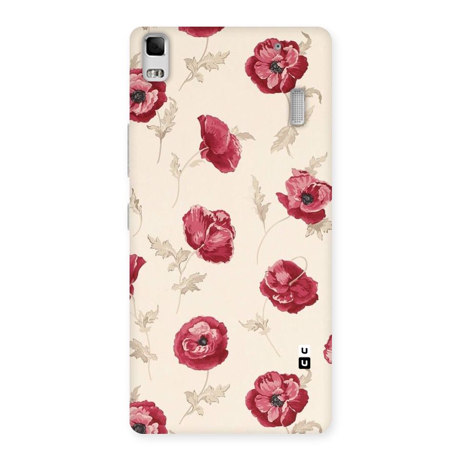 Red Rose Floral Art Back Case for Lenovo K3 Note