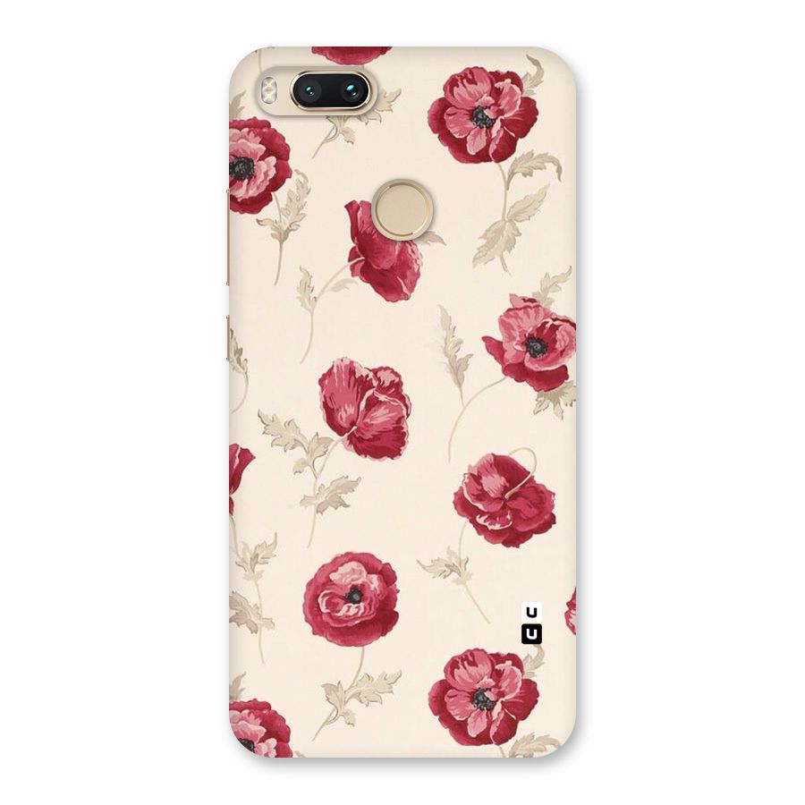 Red Rose Floral Art Back Case for Mi A1