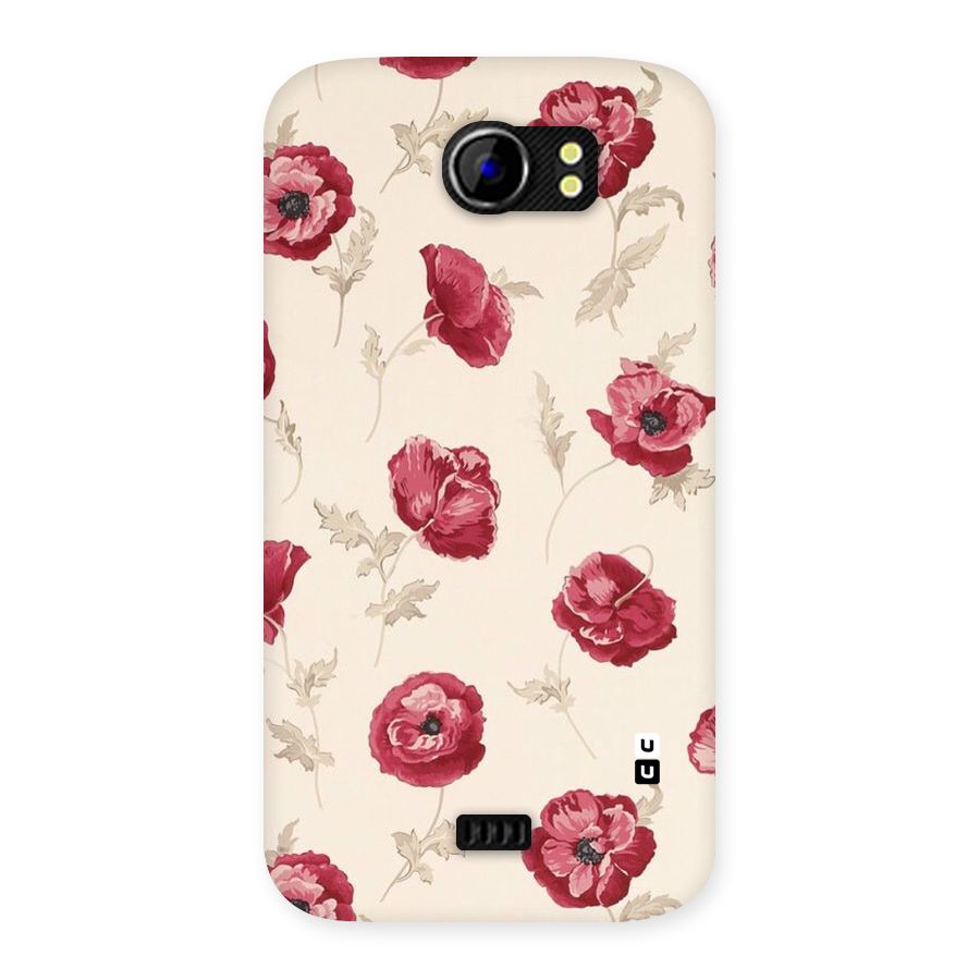Red Rose Floral Art Back Case for Micromax Canvas 2 A110
