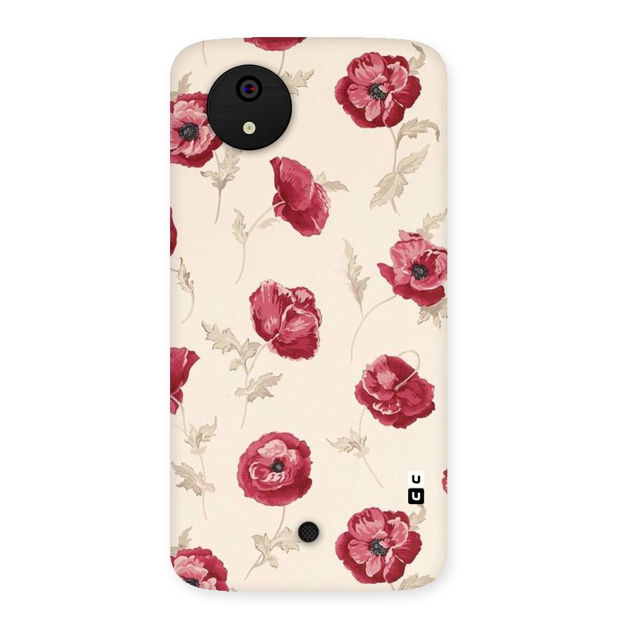 Red Rose Floral Art Back Case for Micromax Canvas A1