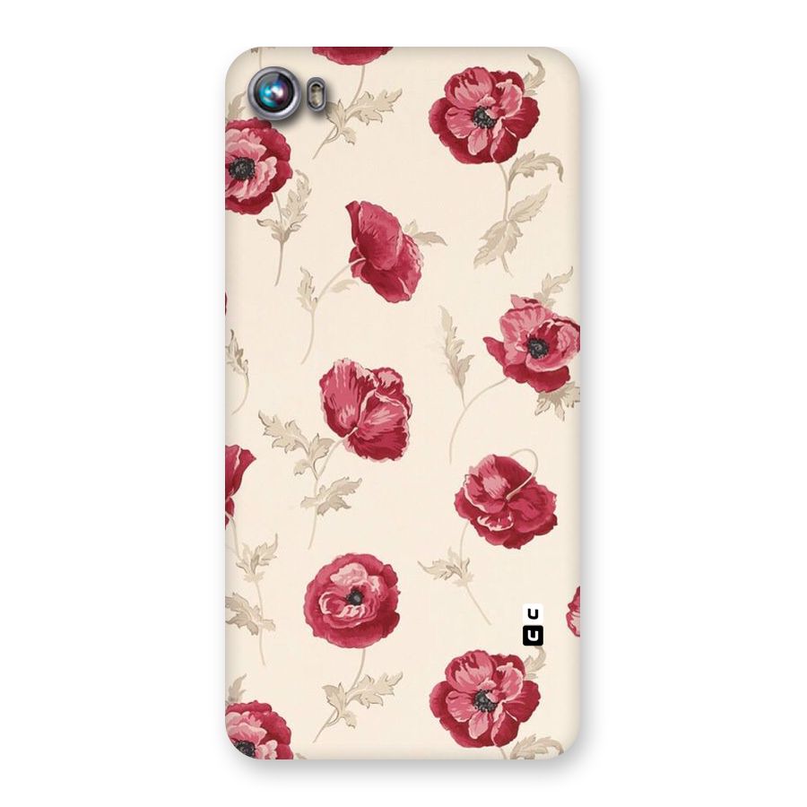 Red Rose Floral Art Back Case for Micromax Canvas Fire 4 A107
