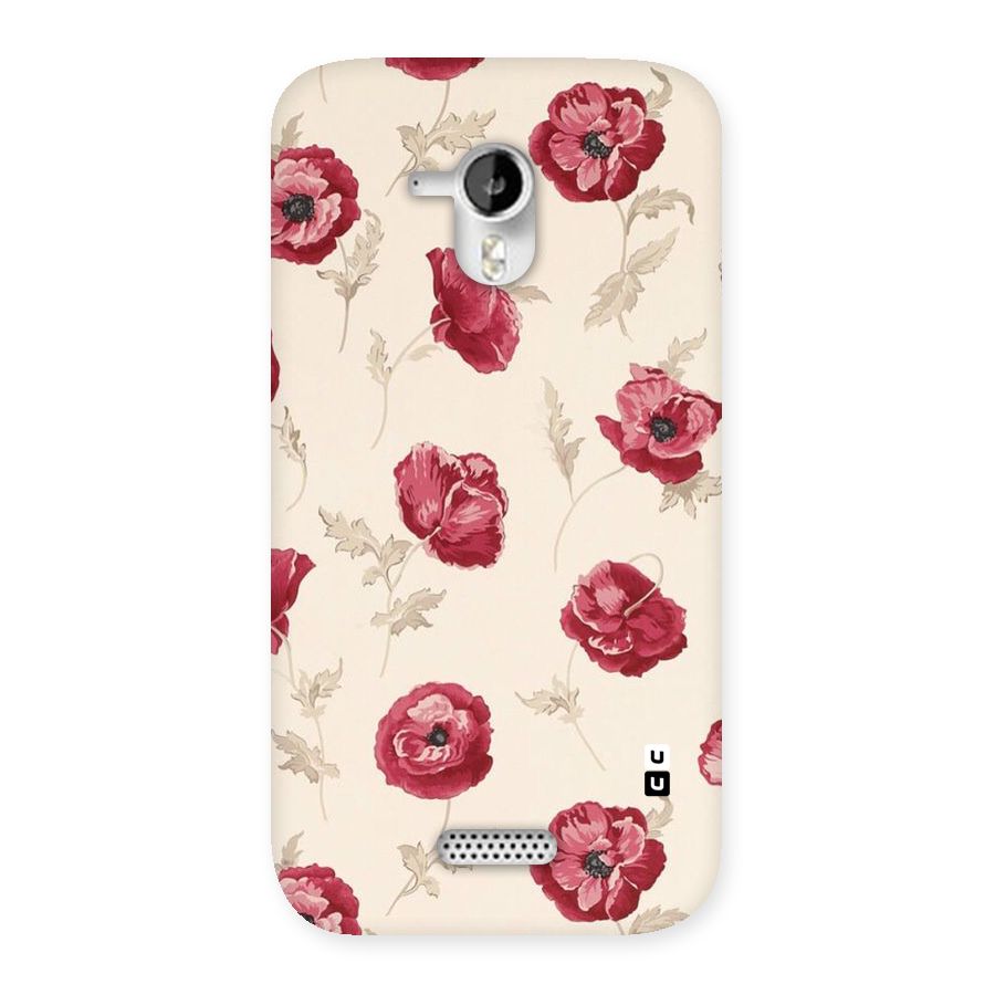 Red Rose Floral Art Back Case for Micromax Canvas HD A116