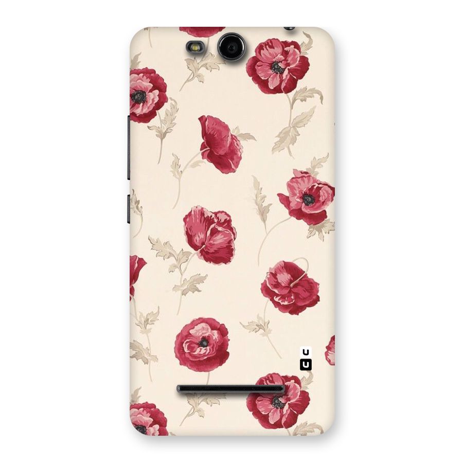 Red Rose Floral Art Back Case for Micromax Canvas Juice 3 Q392