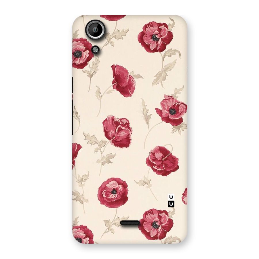Red Rose Floral Art Back Case for Micromax Canvas Selfie Lens Q345