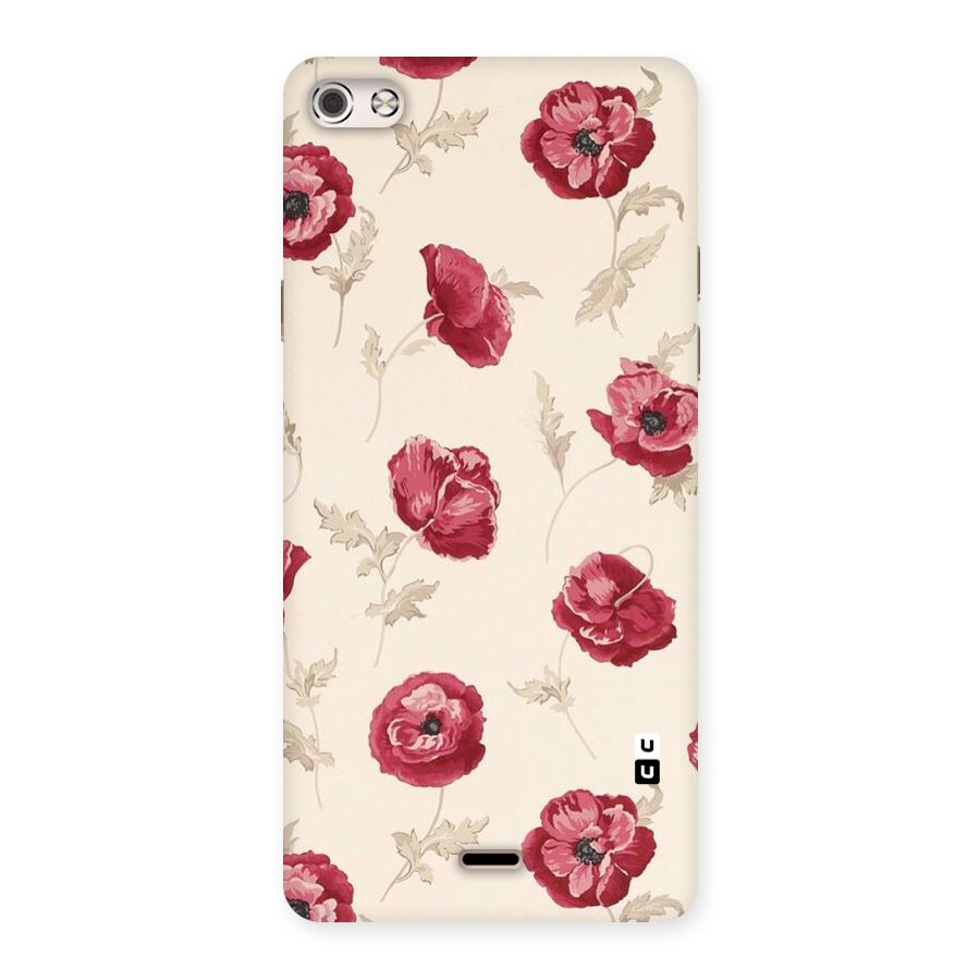 Red Rose Floral Art Back Case for Micromax Canvas Silver 5