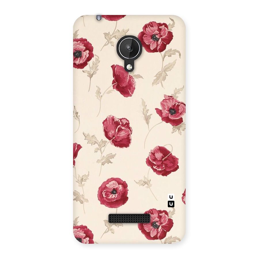 Red Rose Floral Art Back Case for Micromax Canvas Spark Q380