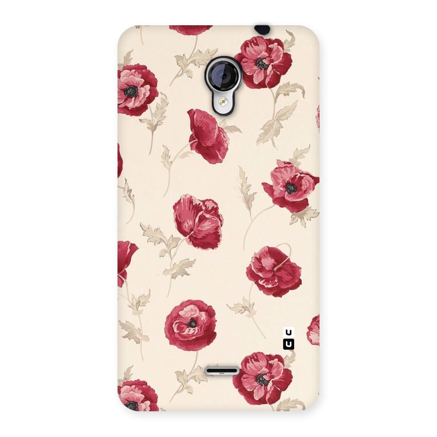 Red Rose Floral Art Back Case for Micromax Unite 2 A106