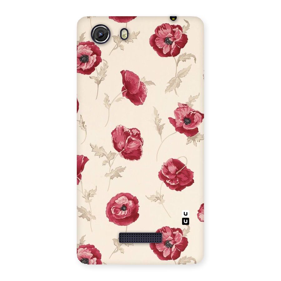 Red Rose Floral Art Back Case for Micromax Unite 3