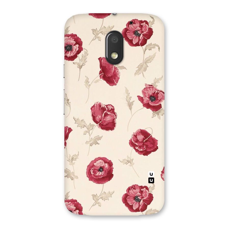 Red Rose Floral Art Back Case for Moto E3 Power