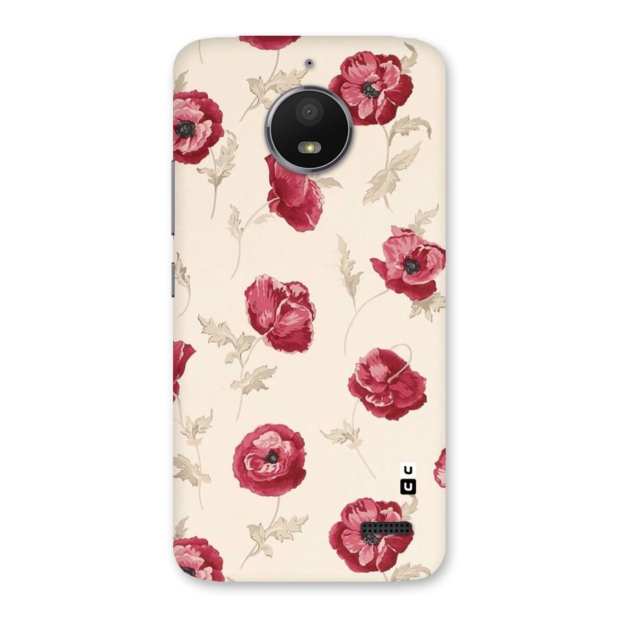 Red Rose Floral Art Back Case for Moto E4