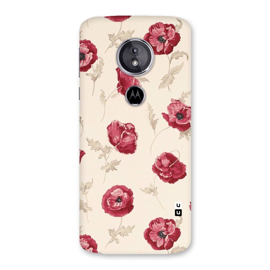 Red Rose Floral Art Back Case for Moto E5